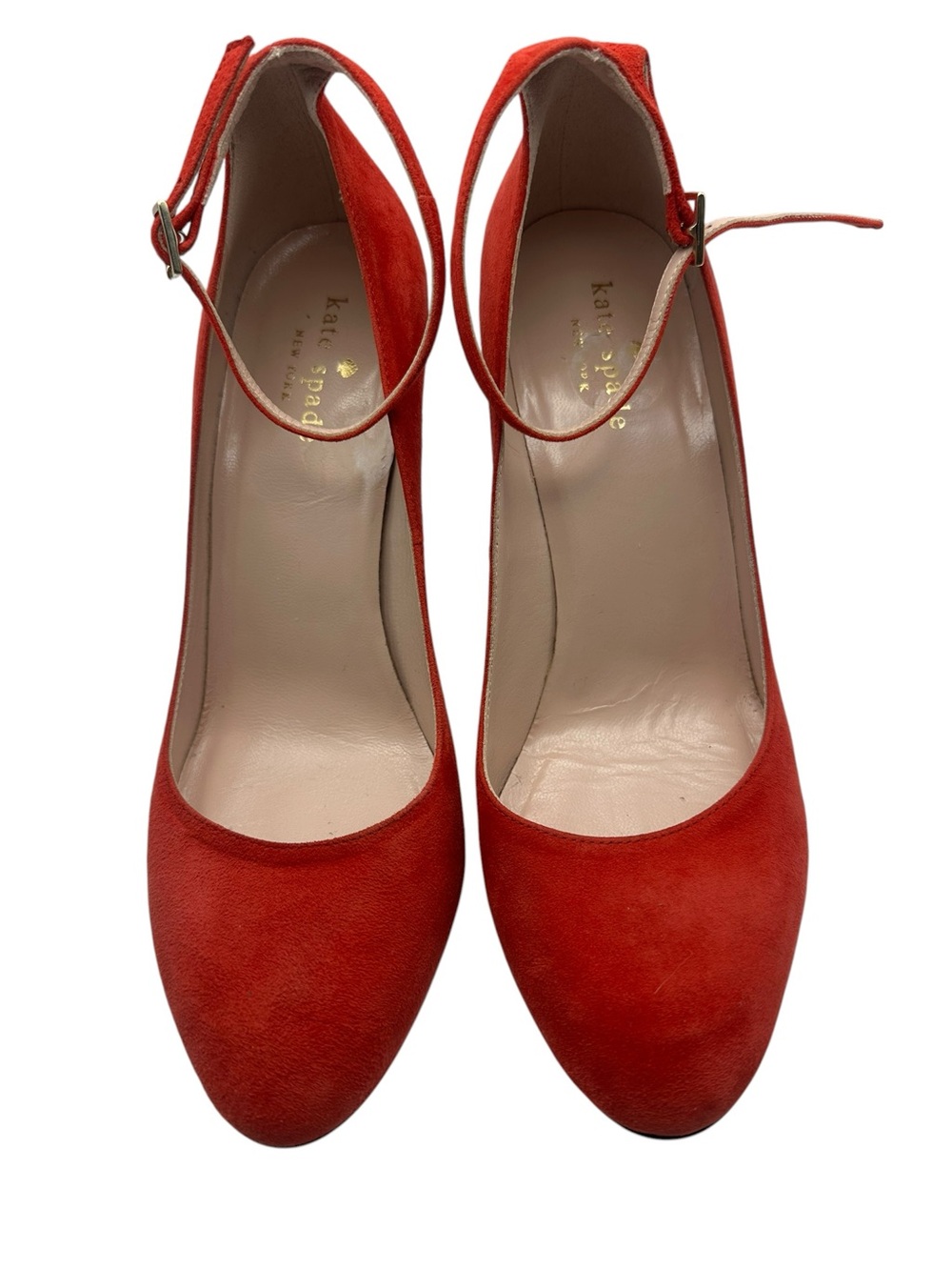 kate spade Red Suede Ankle-Strap Pumps